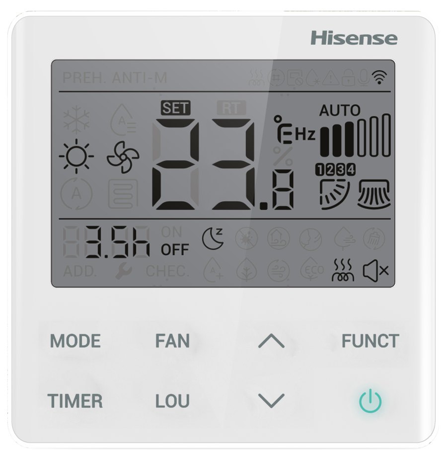 Индивидуальный проводной пульт Hisense YXE-E01U(E) Индивидуальный проводной пульт Hisense YXE-E01U(E)